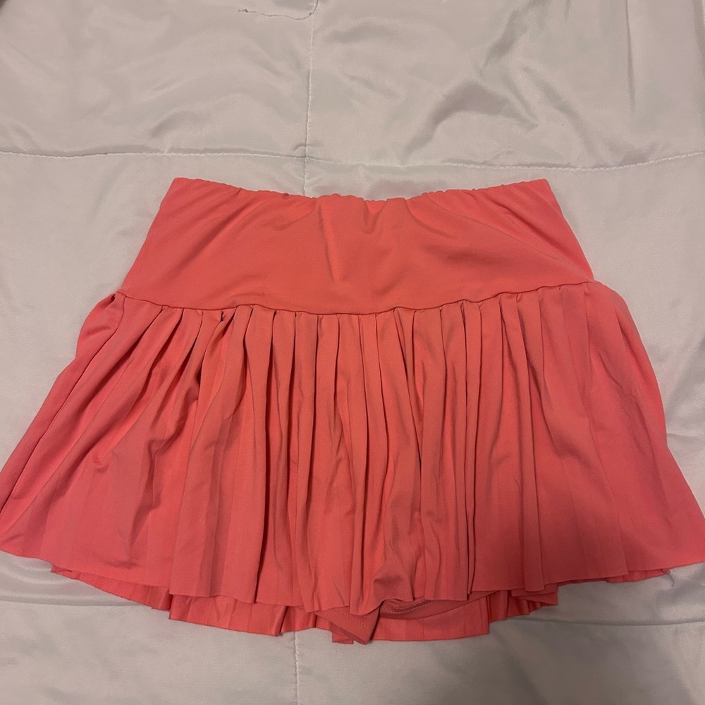 Coral Pleated Skirt